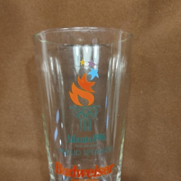 Vintage Atlanta 1996 Olympics Proud Sponsor Budweiser Beer Pint Glass - Picture 3 of 7